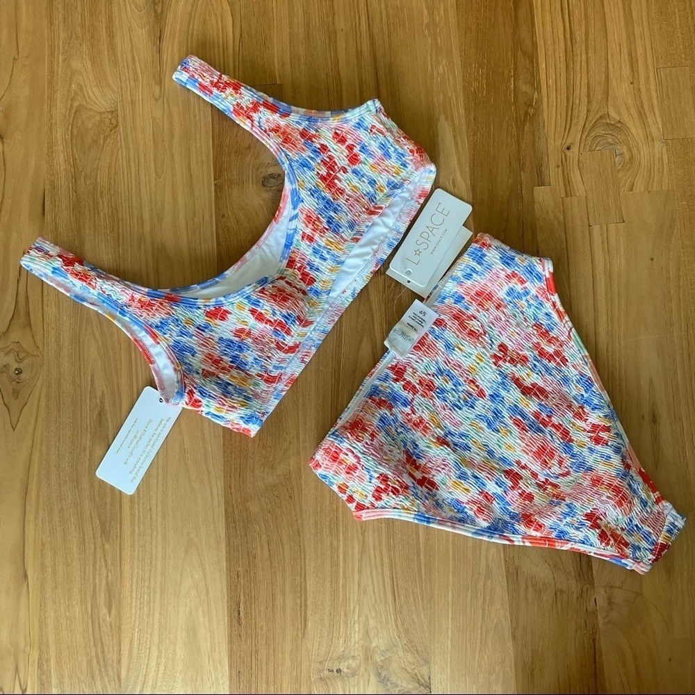 NWT 2-Piece L*Space Izzy Top & Barlette Bottom in Flower Forever - Picture 10 of 15